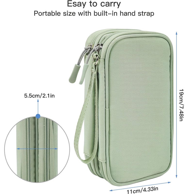 CAAORDKSO Cord Organizer Travrel Bag, Electronic Organizer Travel Case, Water Resistant Cable Organizer Pouch for Cable, Cord, USB, Charger, Phone, Power Bank, Earphone (Mint Green, Medium) - Image 2