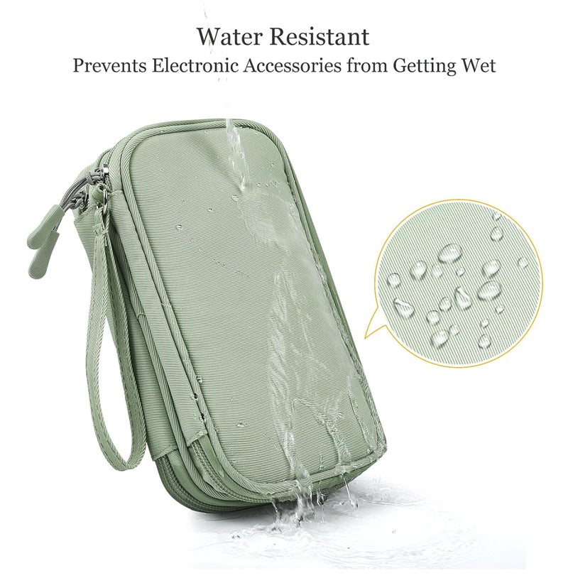 CAAORDKSO Cord Organizer Travrel Bag, Electronic Organizer Travel Case, Water Resistant Cable Organizer Pouch for Cable, Cord, USB, Charger, Phone, Power Bank, Earphone (Mint Green, Medium) - Image 4
