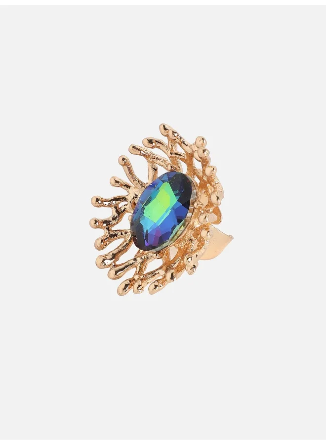 Sohi  Crystal Tentacles Statement Artificial Ring Jewellery for Women | Best Price UAE