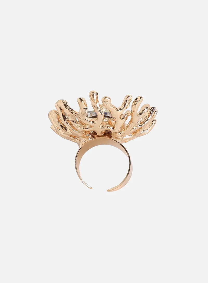 Sohi  Crystal Tentacles Statement Artificial Ring Jewellery for Women | Best Price UAE