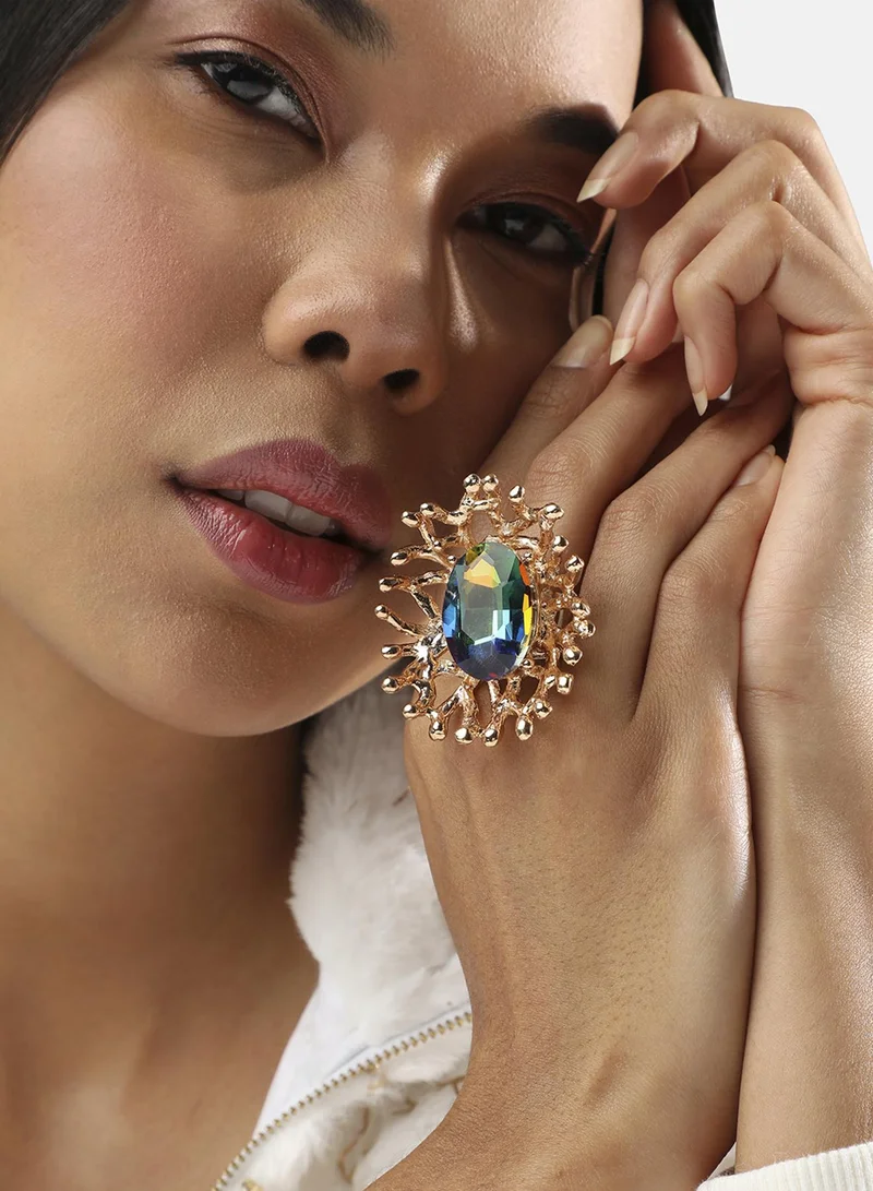 سوهي خاتم بيان من الكريستال - متعدد الألوان