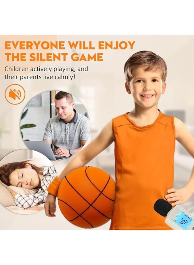 كرة سلة صامتة، حلم رقيق مُحسَّن كرة سلة صامتة، كرة سلة صامتة تقطر داخل المنزل، كرة تدريب رغوية -كرة سلة داخل المنزل لمختلف الأنشطة داخل الباب (24 سم) - Image 3