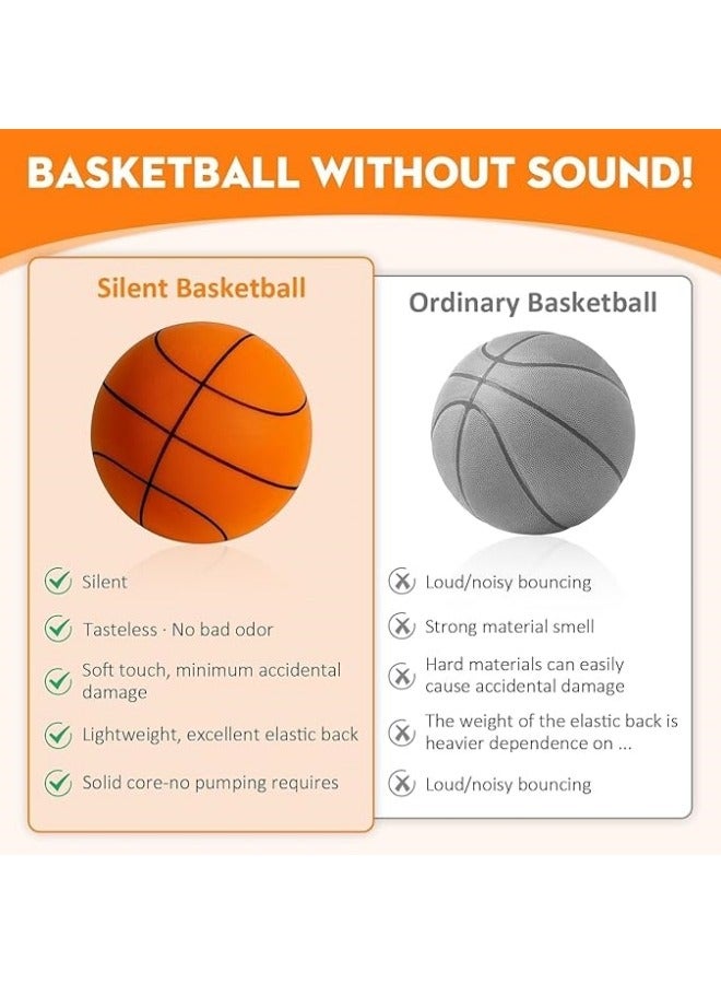 كرة سلة صامتة، حلم رقيق مُحسَّن كرة سلة صامتة، كرة سلة صامتة تقطر داخل المنزل، كرة تدريب رغوية -كرة سلة داخل المنزل لمختلف الأنشطة داخل الباب (24 سم) - Image 4