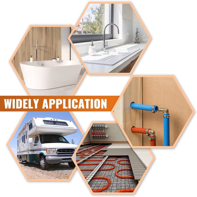 SUNGATOR 1/2" Pex Fittings, SUNGATOR 45 PCS 1/2 Inch Pex Fittings Set, 15 Each Elbow Tee Coupling, No Lead Brass, ASTM F1807 - Image 5