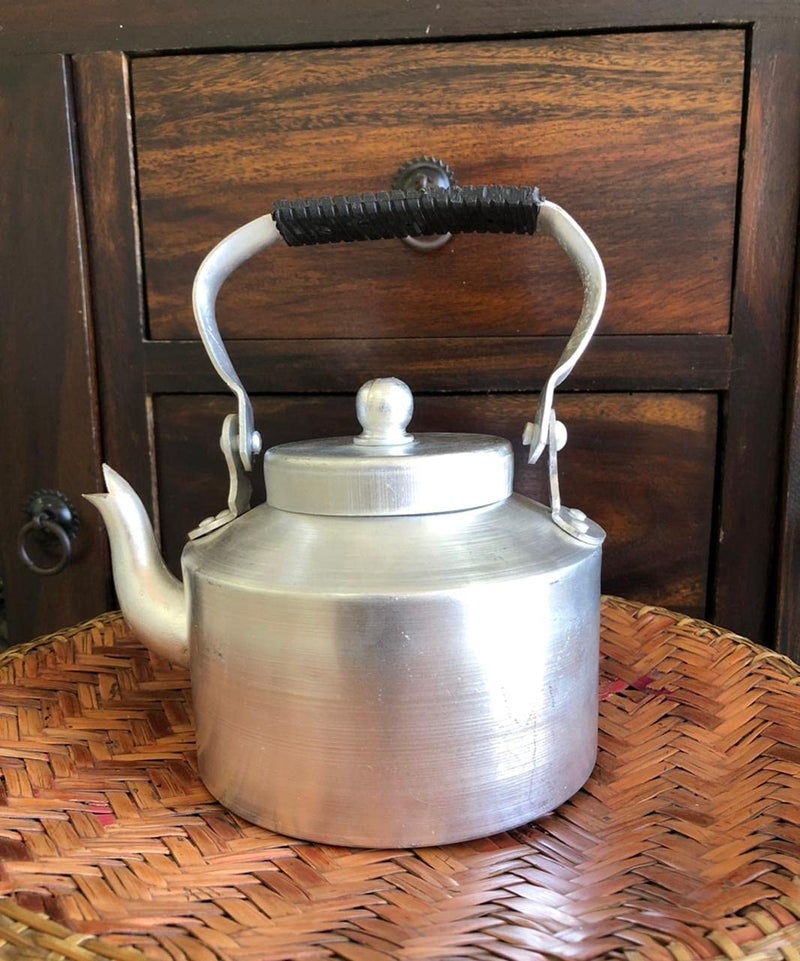 TopsyTurvy Traditional Design Desi Chai Aluminium Silver Tea Kettle Pot (1.25 L) - Image 3