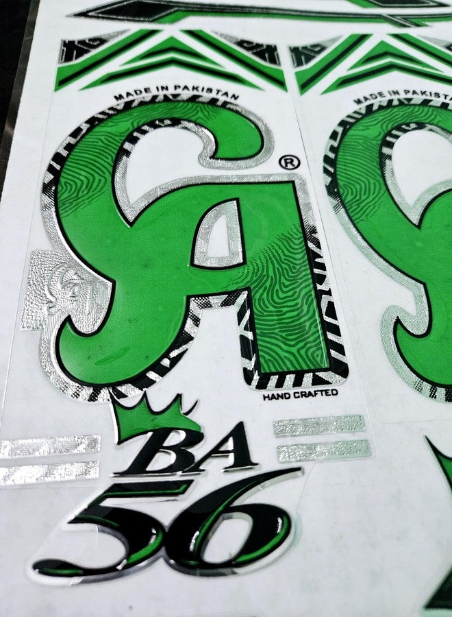 AYN Bat Sticker 3D Embossed English Willow Fiber Tape Sports Accessories Protection, CA Babar Azam Green - Image 2