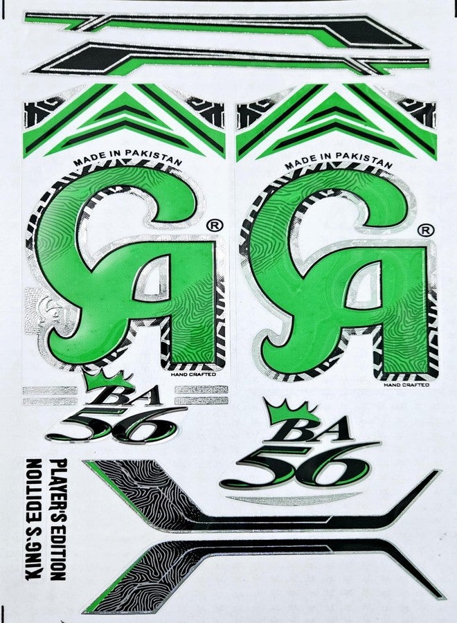 AYN Bat Sticker 3D Embossed English Willow Fiber Tape Sports Accessories Protection, CA Babar Azam Green - Image 1