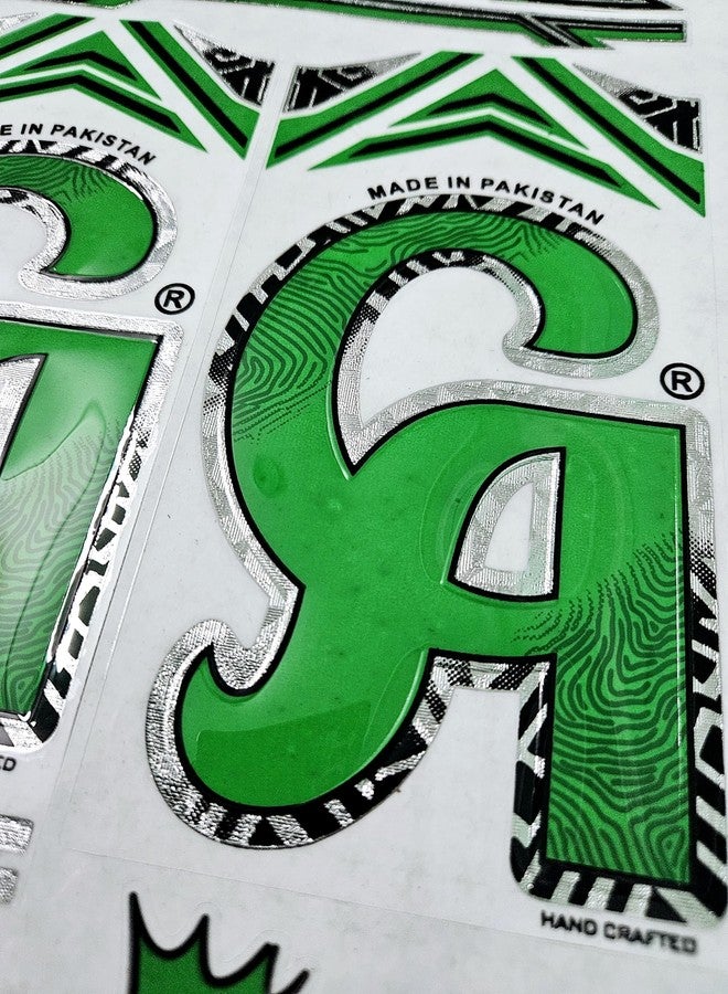 AYN Bat Sticker 3D Embossed English Willow Fiber Tape Sports Accessories Protection, CA Babar Azam Green - Image 3