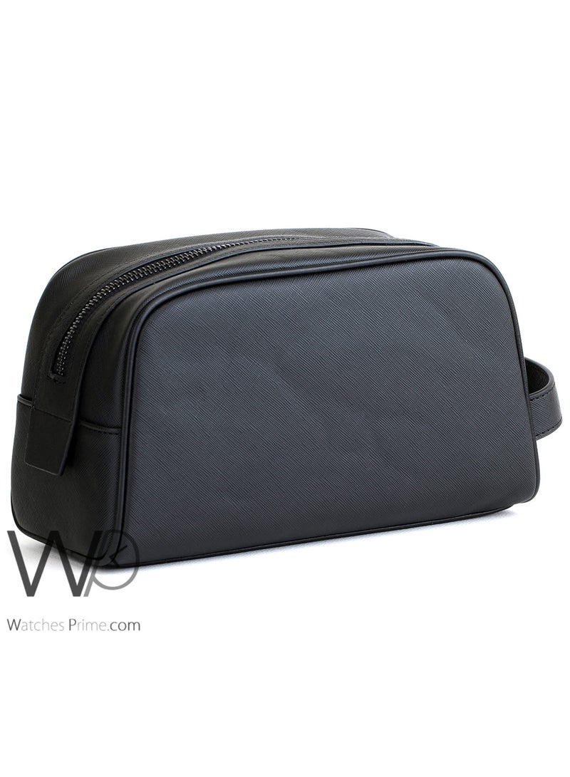 Tommy Icons Mercedes Benz Tommy Hilfiger Black Leather Wash Bag For Men - Image 5