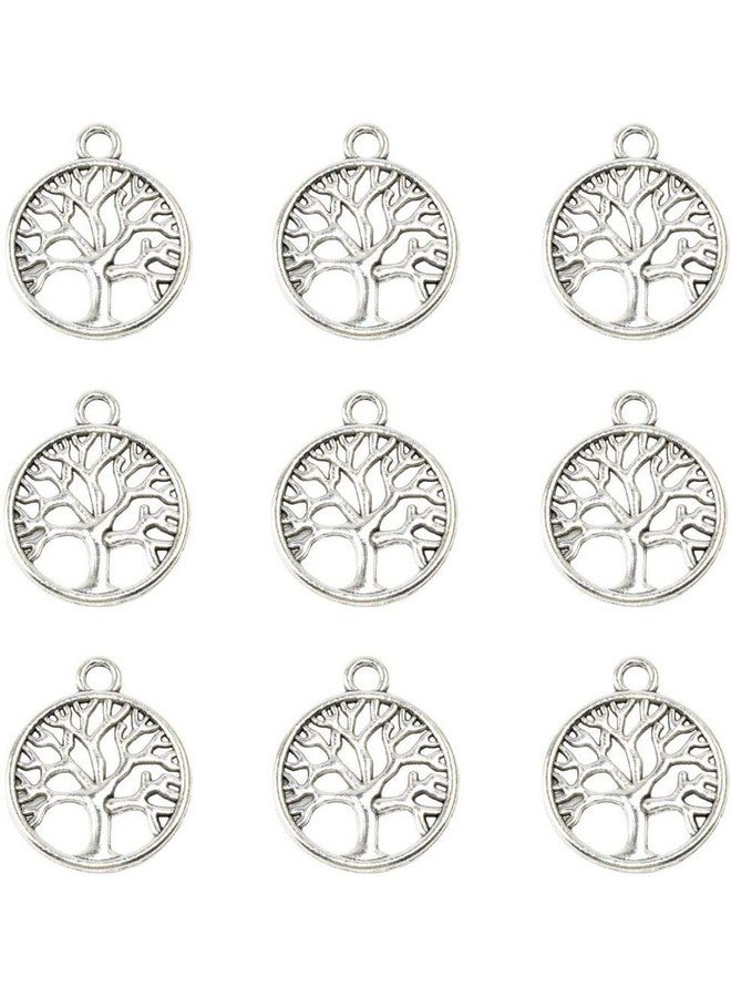YYaaloa Pack Of 50 Tree Of Life Charms Jewelry Making Silver Charms Mixed Smooth Tibetan Silver Metal Charms Pendants Diy For Necklace Bracelet Jewelry Making And Crafting - Image 3
