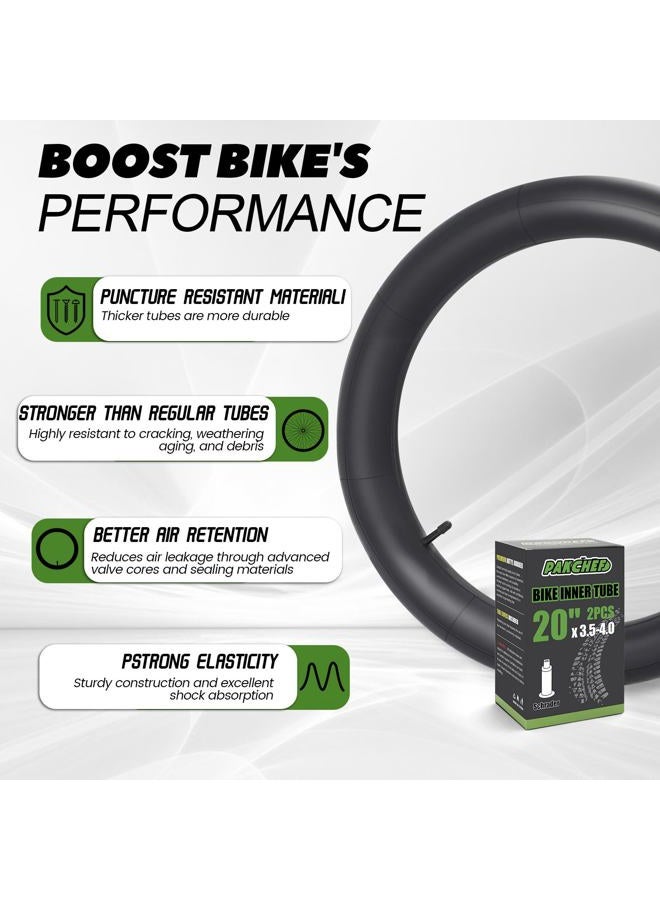 PAKCHEF 20 x 4.0 Fat Bike Tube Schrader Valve, Butyl Rubber Inner Tubes for Electric Bicycle & Mountain Bikes with 2 Tire Levers, Durable and Shock Absorbing(2-Pack) - Image 4