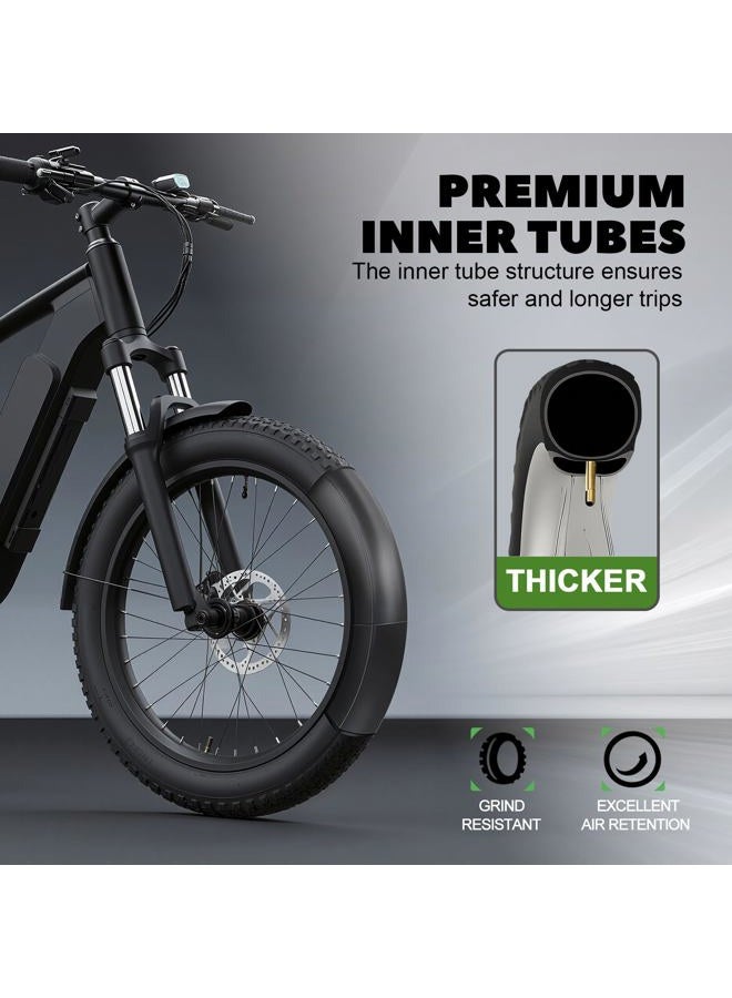 PAKCHEF 20 x 4.0 Fat Bike Tube Schrader Valve, Butyl Rubber Inner Tubes for Electric Bicycle & Mountain Bikes with 2 Tire Levers, Durable and Shock Absorbing(2-Pack) - Image 5