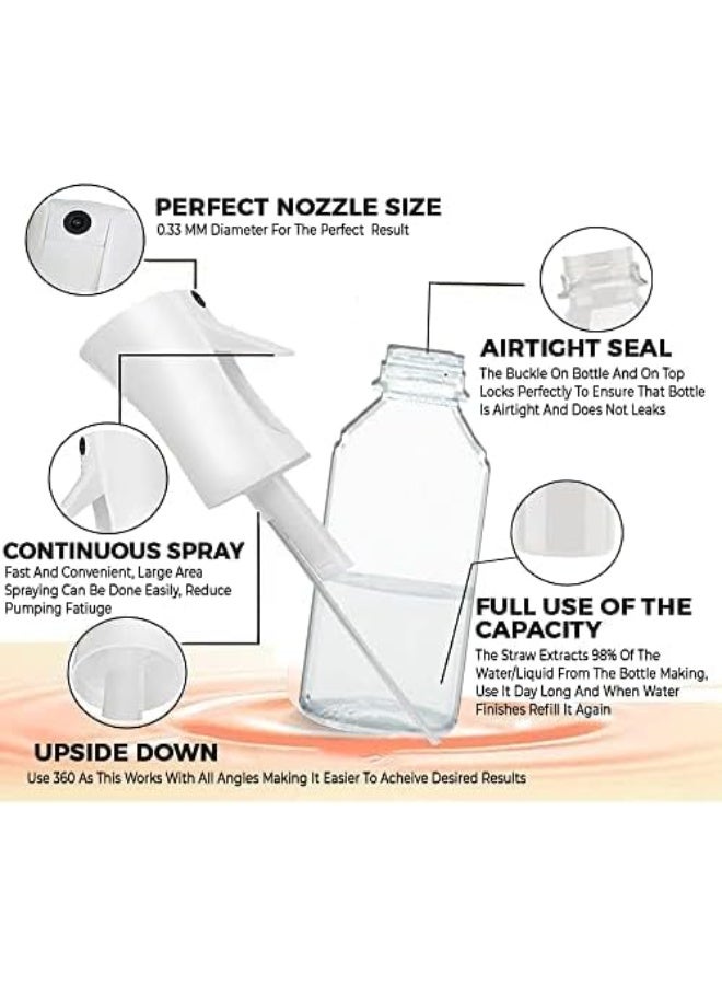 زجاجة بخاخ رذاذ فاخرة من سويفت دايركت - 200 مل، زجاجة بخاخ ماء رذاذ مستمر لتصفيف الشعر الطويل والمجعد والنباتات والكي والتنظيف وصالونات التجميل والعناية بالبشرة... (شفاف) - Image 5