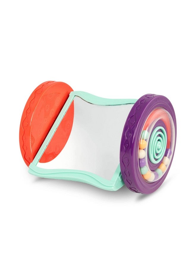 B. toys - Baby Toys Mirror with Rolling Sensory Wheels - Interactive Roly-Poly Mirror for Tummy Time & Crawling - Early Learning for Infant Development - 0+ Months - Image 1