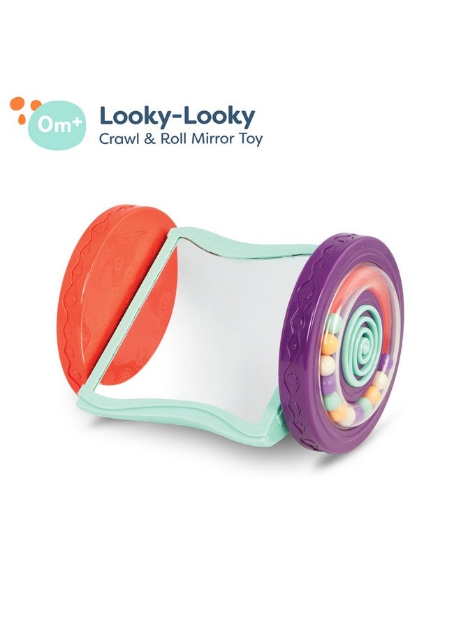 B. toys - Baby Toys Mirror with Rolling Sensory Wheels - Interactive Roly-Poly Mirror for Tummy Time & Crawling - Early Learning for Infant Development - 0+ Months - Image 3