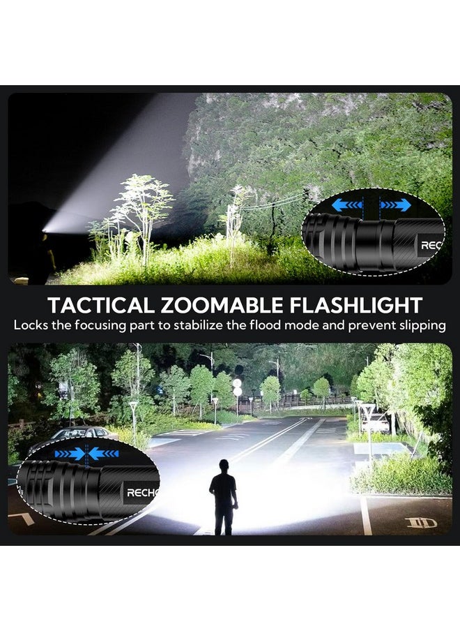 Rechoo RECHOO S2000 LED Flashlight High Lumens, Super Bright, Powerful, Mid-Size Tactical Flashlight with 3 Modes, Zoomable, Water Resistant Flashlights for Home, Emergencies, Camping, Outdoor Use  - Image 2