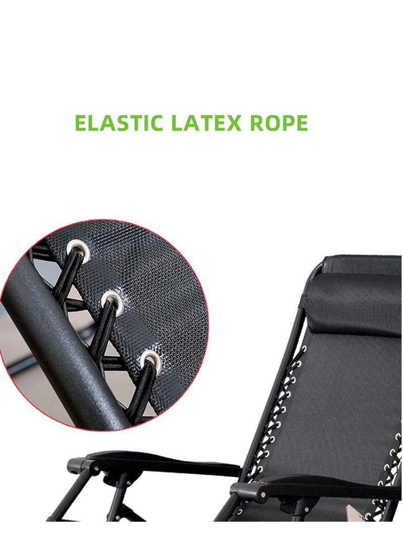 GO2CAMPS Foldable Camping Chair,Folding Reclining Lounge Chair,Camping Bed, Zero Gravity Beach Chair and Garden Chair with Pillows Recliner, Ergonomic Support for Camping, Garden, Poolside Backyard, Beach, Garden Relaxation - Image 4