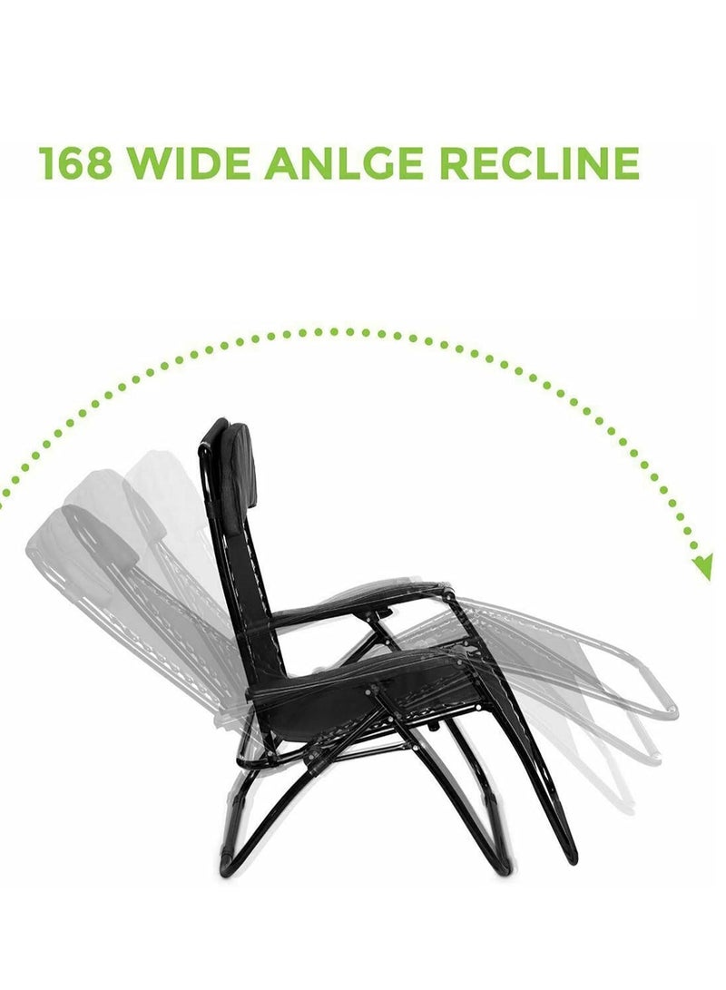 GO2CAMPS Foldable Camping Chair,Folding Reclining Lounge Chair,Camping Bed, Zero Gravity Beach Chair and Garden Chair with Pillows Recliner, Ergonomic Support for Camping, Garden, Poolside Backyard, Beach, Garden Relaxation - Image 3