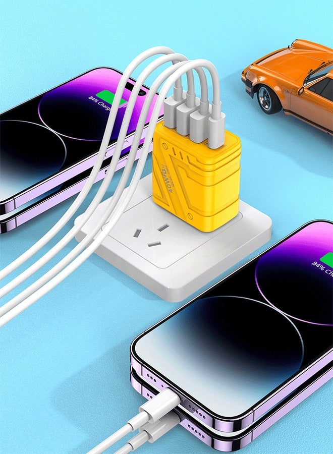 أورجنيزر الشحن السريع كتلة دائمة PD40W شاحن الهاتف المحمول متعدد المنافذ المحمولة الميكانيكية الناقل التسلسلي العام qc3.0 التوصيل الجدار الشحن السريع 4-port محول ، ومناسبة للهواتف النقالة ، وأقراص الكمبيوتر - Image 4