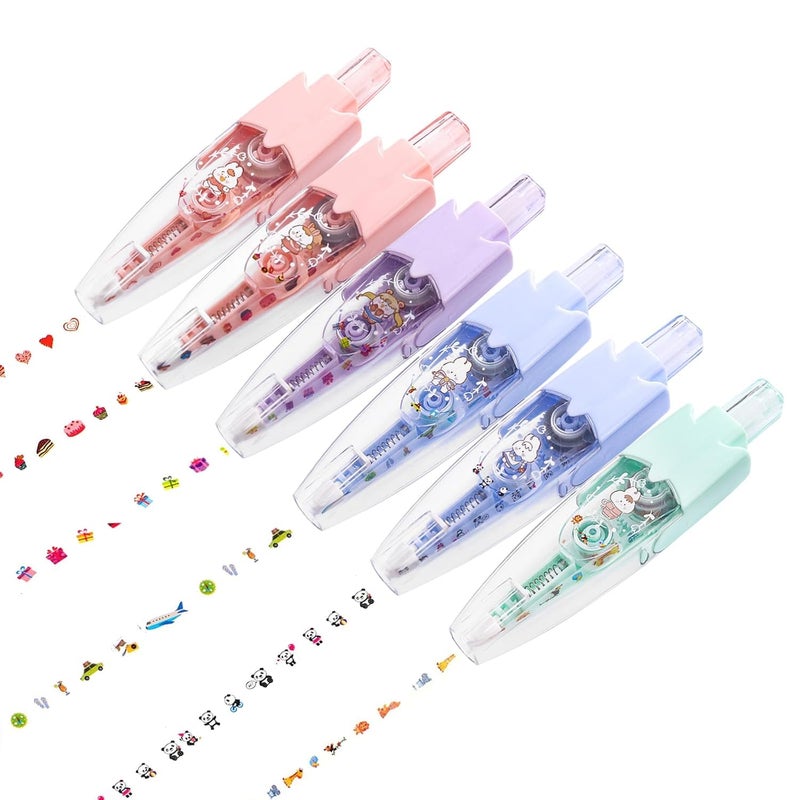 CHEENNY Correction Tape - Correction Tape 6 Meter X 5 MM for Journal, Correction Pen, Whitener for Correction, Stationery Items for School & Office,Correction Pen Tape (Multicolor) (Design-7) - Image 4