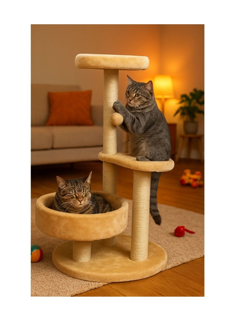 Cat Tree Tower for Indoor Cats, Multi Level Climbing Frame with Scratching Posts, Plush Perch, Dangling Toy & Sisal Rope, Cat Furniture Activity  from Pets Zone