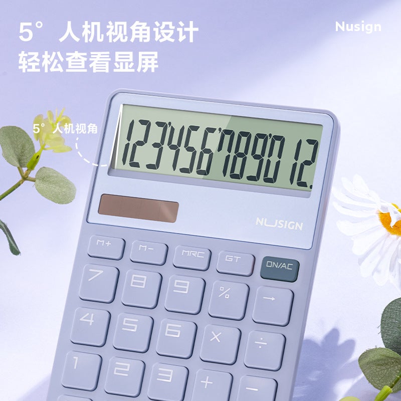 Delinius Ns042 Portable Calculator Office Multifunctional Solar Dual Power Stylish Simple Calculation - Image 3