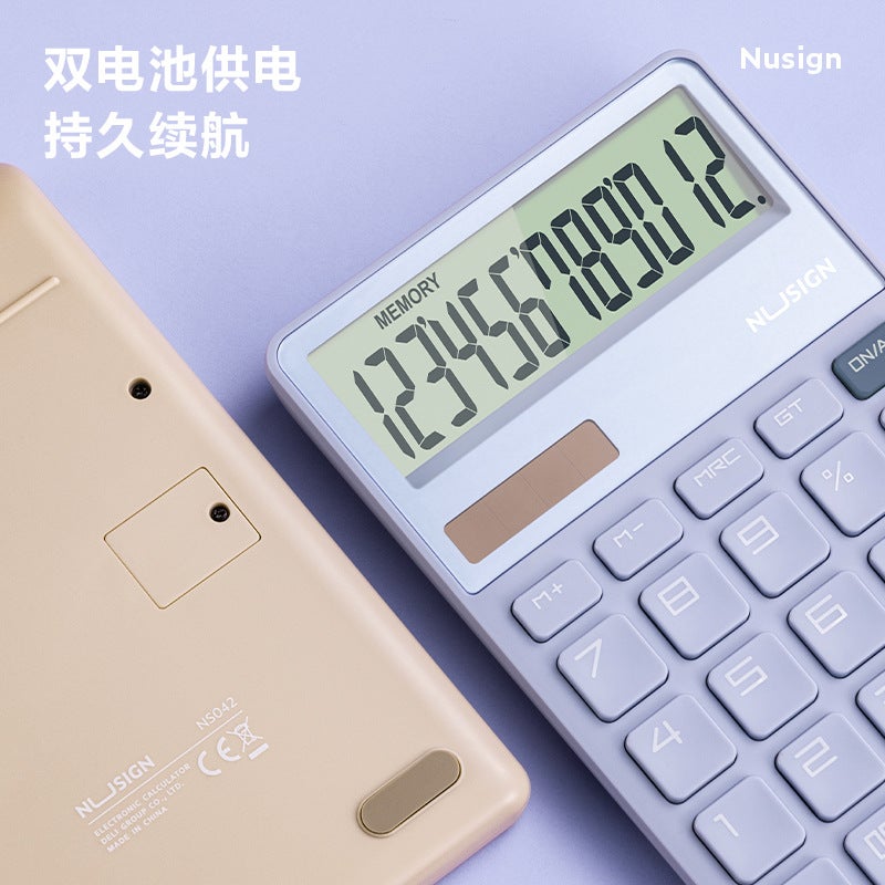 Delinius Ns042 Portable Calculator Office Multifunctional Solar Dual Power Stylish Simple Calculation - Image 5