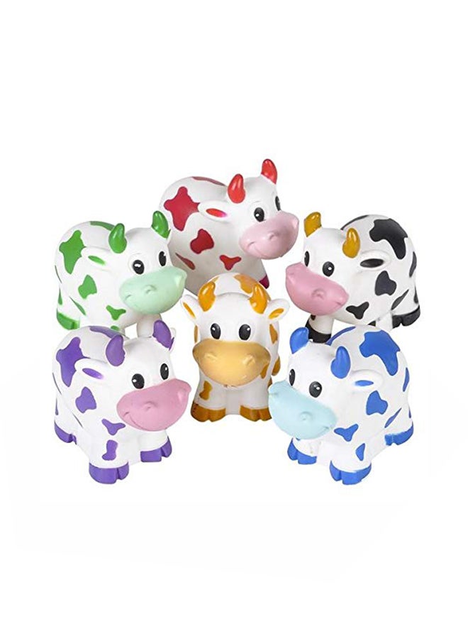Rhode Island Novelty Colorful 2-Inches Rubber Cows (24-Pack)