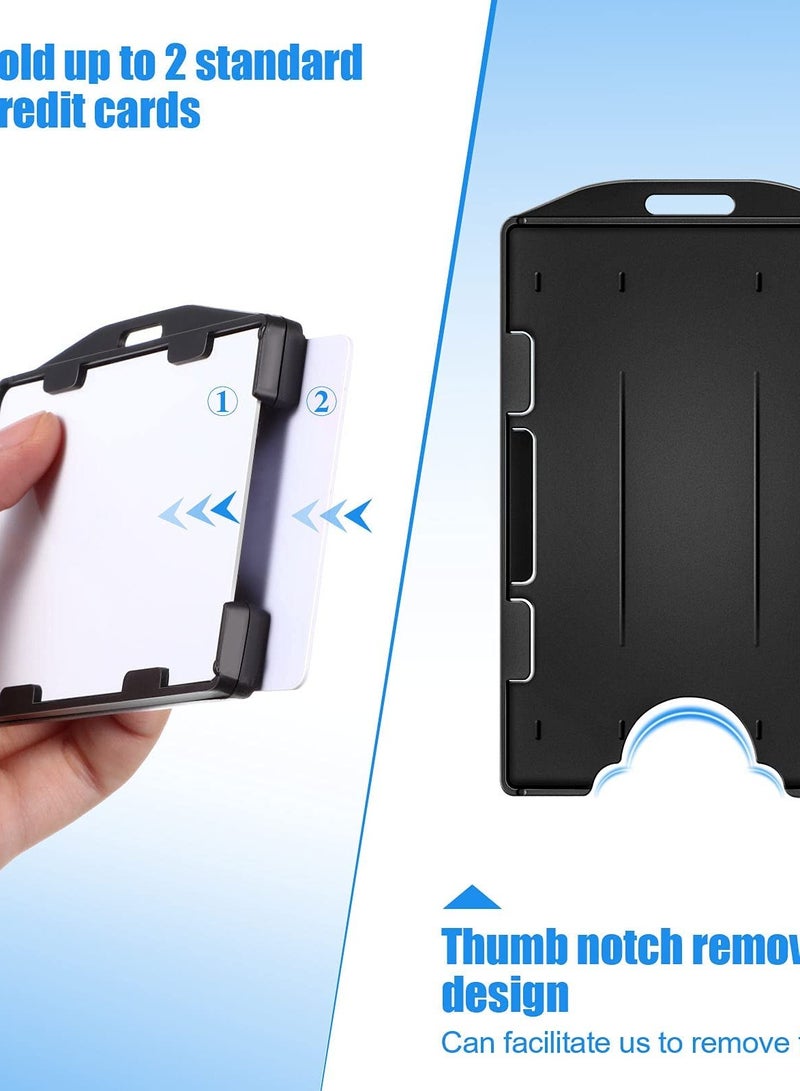 Zikra 30 Pack Card Protector, Credit Card Case, Black Badge Holder, 2 Card Plastic Storage Sleeve for Teachers, Students, Office Workers, - Image 4