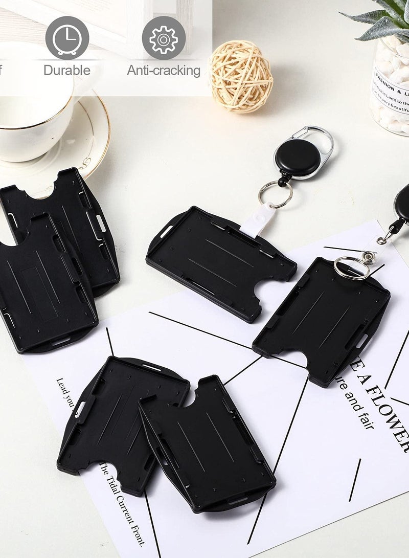 Zikra 30 Pack Card Protector, Credit Card Case, Black Badge Holder, 2 Card Plastic Storage Sleeve for Teachers, Students, Office Workers, - Image 3