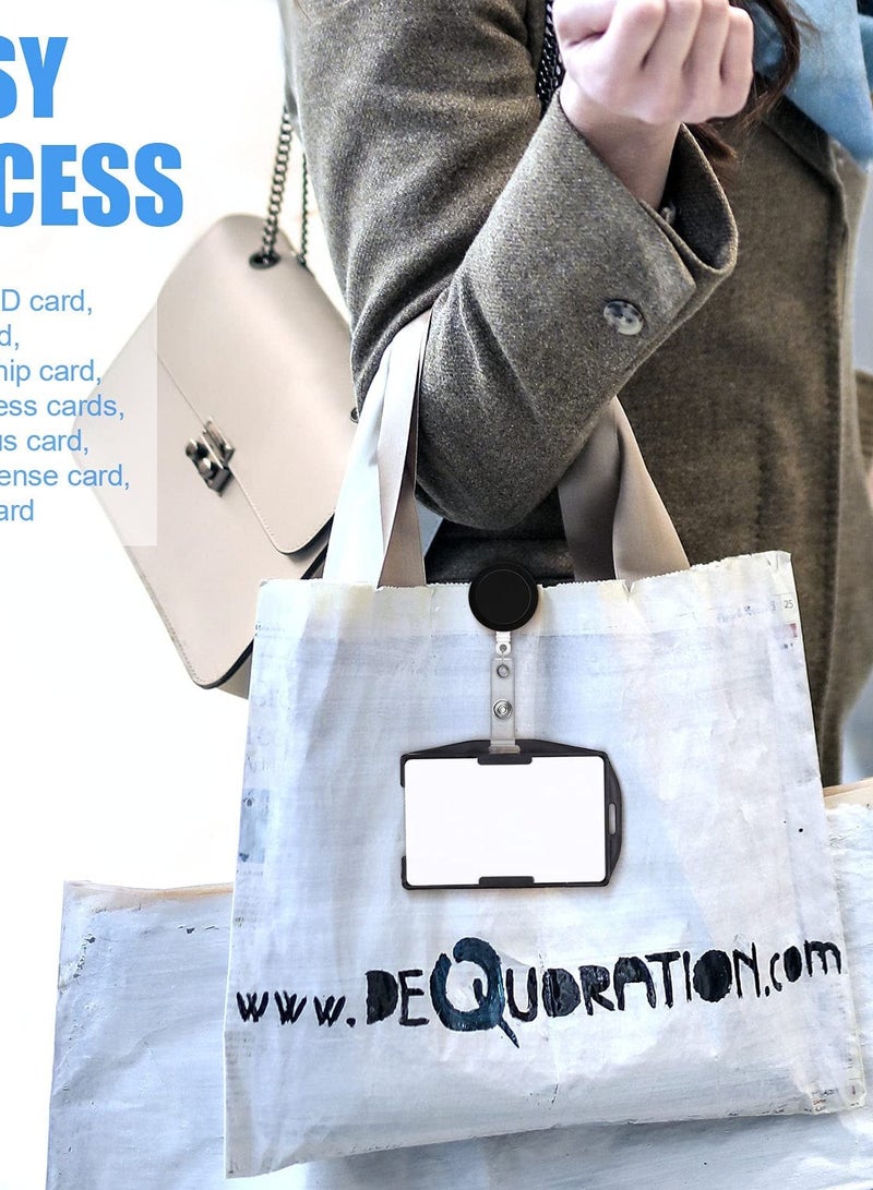 Zikra 30 Pack Card Protector, Credit Card Case, Black Badge Holder, 2 Card Plastic Storage Sleeve for Teachers, Students, Office Workers, - Image 2