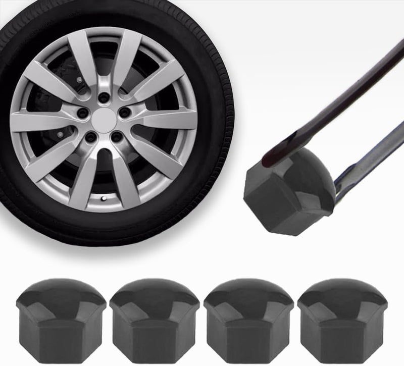 ASUBHA أسوبها ()، 20 قطعة من غطاء مسامير عجلات السيارة، قطر 19 مم؛ غطاءات مسامير عجلات على شكل سداسي، براغي عجلات بلاستيكية بشكل داخلي سداسي، حماية خارجية لمسامير عجلات السيارة مع أداة إزالة (لون أسود، قطر 19 مم). - Image 4