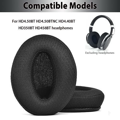 Adhiper Earpads Cushions Replacement for Sennheiser HD450BTHD450BTNCHD440BT Headphones HD450SE HD430 HD440 HD350BT HD400S HD458BT Ear Pads with Mesh Fabric Memory FoamBlack - Image 3