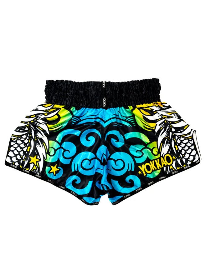 YOKKAO DRAGON MUAY THAI SHORTS PINK/BLUE - Image 2