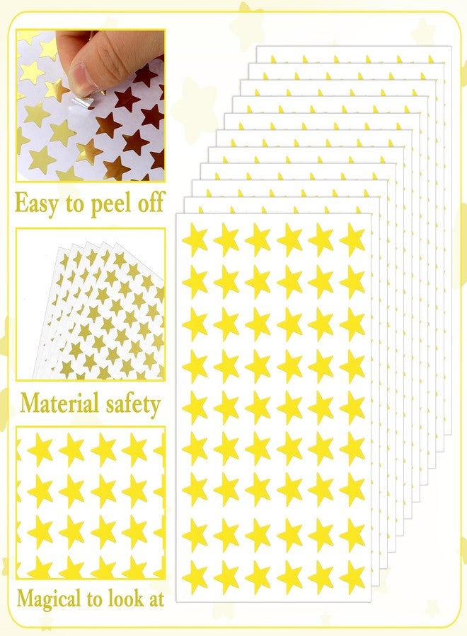 Zyghjort 2160PCS Silver Gold Star Stickers, 40 Sheets Gold Star Stickers for Kids Reward 1.3cm/0.5 Inch Small Stars Sticker Mini Incentive Stars Sticker for Kid School Reward Crafts Decoration(Golds, Silver) - Image 3