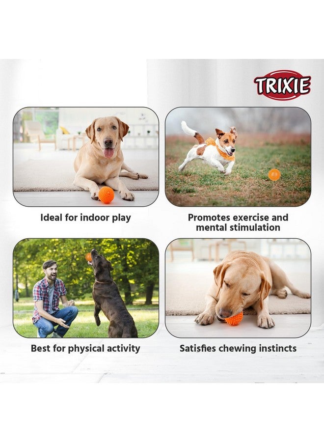 تريكسي لعبة كرة القنفذ للكلاب، محمولة وخفيفة الوزن، لعبة بدون صوت لوقت لعب حيواناتك الأليفة، مادة TPR - 8 سم، عبوة من قطعتين - Image 5