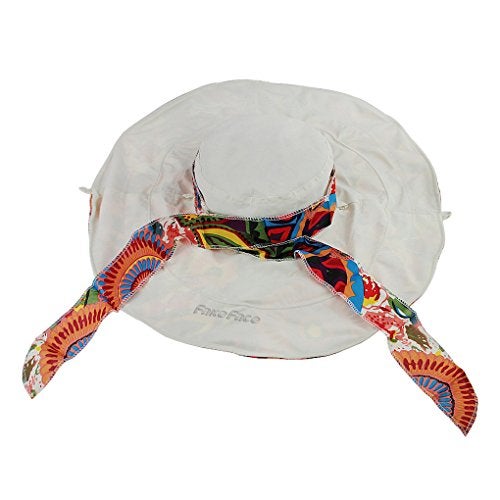 Fakeface Women's Foldable Floppy Reversible Travel Beach Sun Visor Hat Wide Brim UPF 50+ Beige - Image 5