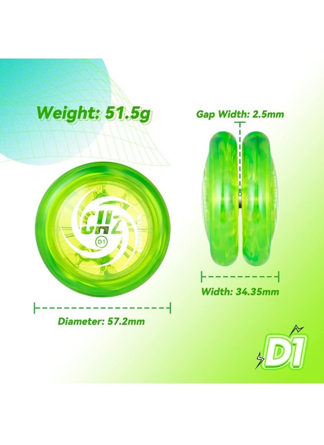 Magic Yoyo Professional Looping Yoyo D1 GHZ Responsive Yoyo for Kids, Starter Yoyo for Kids, Beginner Yoyo Easy to Play Basic Looping Tricks (D1 - Green)  - Image 2