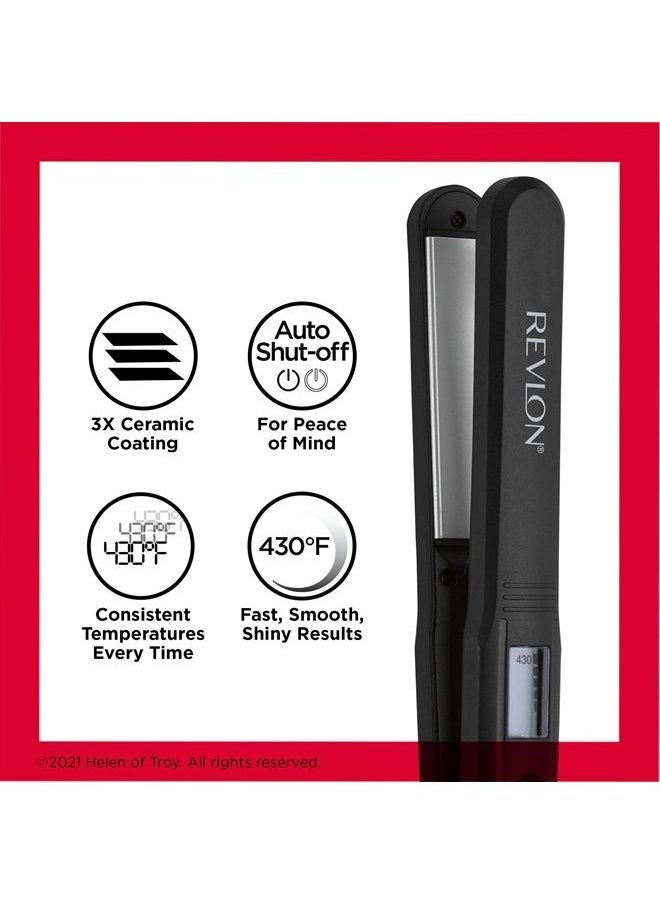 Revlon مكواة مسطحة رقمية سيراميك من بيرفيكت هيت، 1 بوصة  - Image 5