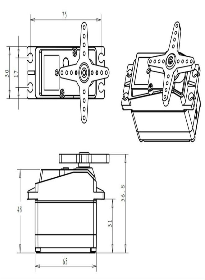 ZOSKAY Waterproof Baja servo 60kg DS5160 SSG HV Digital Servo for 1/5 Redcat HPI Baja 5B SS RC Car Compatible SAVOX-0236 LOSI XL 5T(Angle 180) - Image 5