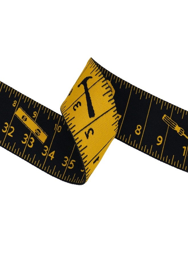 KUNN Men Suspender Tape Measure 2 inch Suspender Fully Strength Elastic with Heavy Duty Clip Ruler Suspenders,Black Color - Image 4