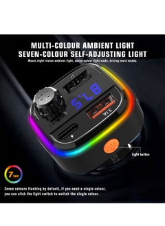 Lenyes Lenyes CA900 Fast Car Charge,Type-c and USB Charge,Bluetooth connection, call number broadcast, 8 modes, atmosphere light, double click to switch Bluetooth/USB disk mode,Black  - Image 2