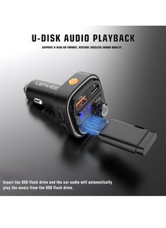 Lenyes Lenyes CA900 Fast Car Charge,Type-c and USB Charge,Bluetooth connection, call number broadcast, 8 modes, atmosphere light, double click to switch Bluetooth/USB disk mode,Black  - Image 4