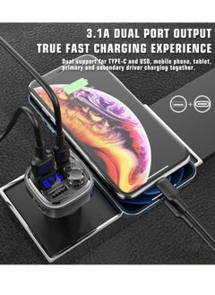 Lenyes Lenyes CA900 Fast Car Charge,Type-c and USB Charge,Bluetooth connection, call number broadcast, 8 modes, atmosphere light, double click to switch Bluetooth/USB disk mode,Black  - Image 5