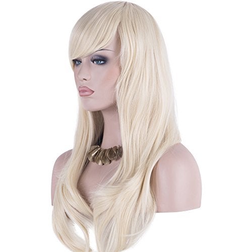 DAOTS 28" Wig Long Heat Resistant Big Wavy Hair Women Cosplay Wig (Light Blonde) - Image 3