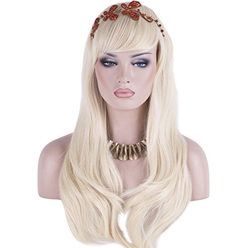 DAOTS 28" Wig Long Heat Resistant Big Wavy Hair Women Cosplay Wig (Light Blonde) - Image 2