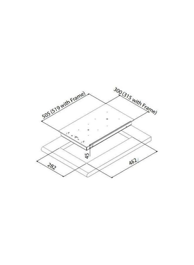 كيتشن لاين موقد كهربائي مدمج من كيتشن لاين ، شعلة 2، 30 سم، أسود ، ZP.VT2004 - Image 5