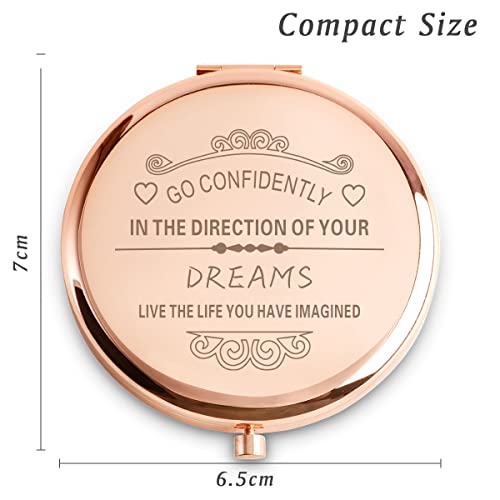 COYOAL Stocking Stuffers for Adult Teen, Inspirational Gifts for Women Girls, Unique Christmas Birthday Gifts for Her Mom Wife Sister Daughter Niece Friends, Personalized Engraved Compact Mirror - Image 3