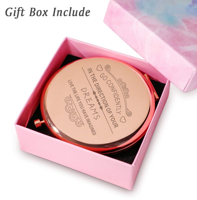 COYOAL Stocking Stuffers for Adult Teen, Inspirational Gifts for Women Girls, Unique Christmas Birthday Gifts for Her Mom Wife Sister Daughter Niece Friends, Personalized Engraved Compact Mirror - Image 5