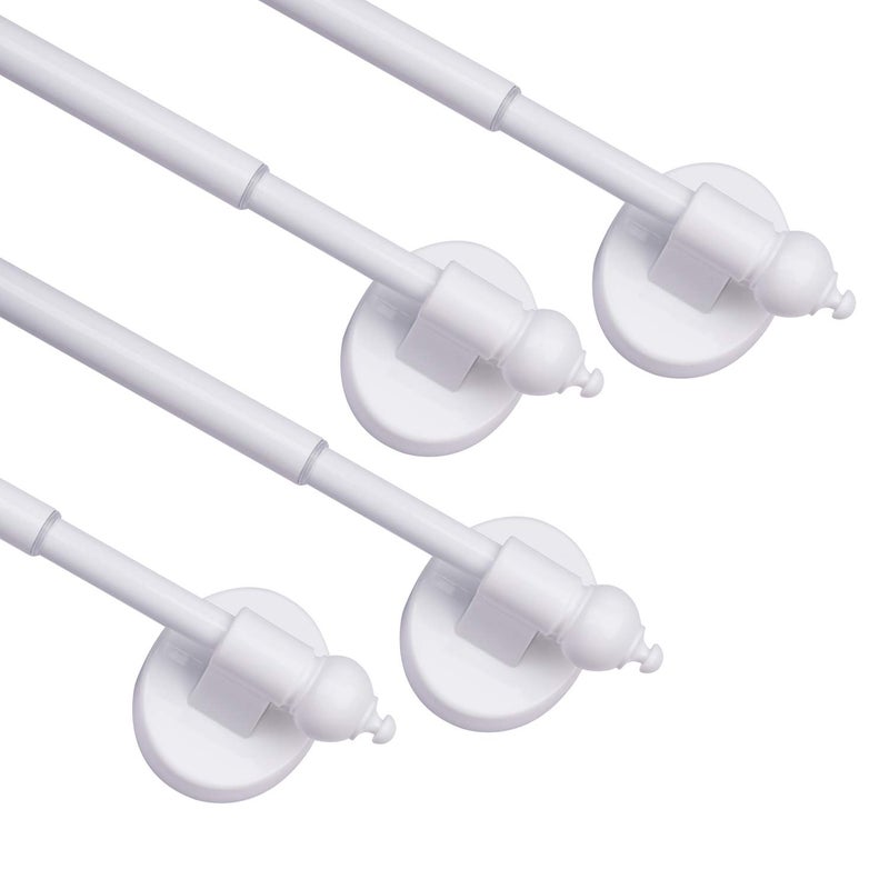 BOOM JOG BOOM JOG Magnetic Curtain Rods for Metal DoorsMultiUse Adjustable Appliance for Windows Iron Steel Places916 InchWhite4 Pack 